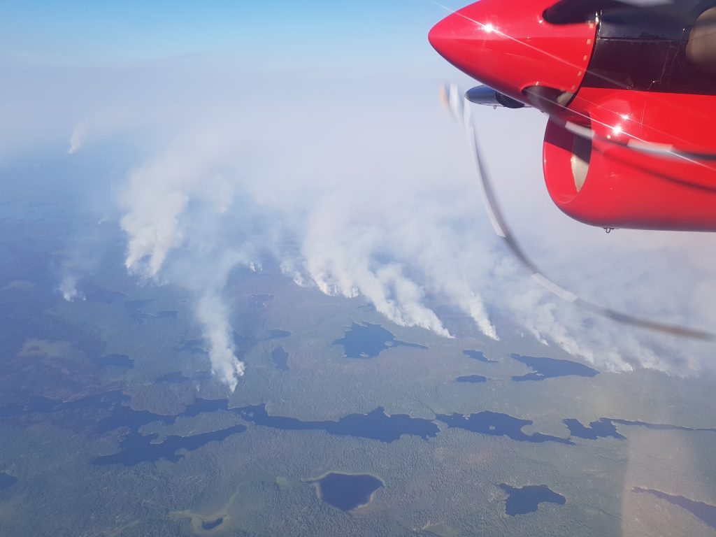 Aircraft performing observations from the sky